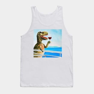T-Rex With Wine Tank Top